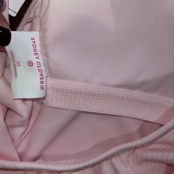 Stoney Clover Lane x Target Pink Ribbed Henley One Piece Swimsuit Size XS - Picture 9 of 10